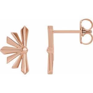 14K Rose Starburst Earrings - Siddiqui Jewelers