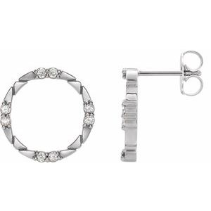 14K White 1/5 CTW Diamond Geometric Earrings - Siddiqui Jewelers