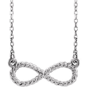Sterling Silver Rope Infinity-Inspired 18" Necklace - Siddiqui Jewelers