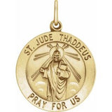 14K Yellow 22 mm Round St. Jude Thaddeus Medal - Siddiqui Jewelers