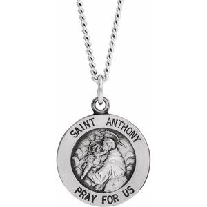 Sterling Silver 15 mm St. Anthony Medal - Siddiqui Jewelers