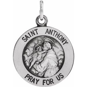 14K White 15 mm St. Anthony Medal - Siddiqui Jewelers