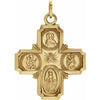 14K Yellow 12x12 mm Four-Way Cross Medal -Siddiqui Jewelers