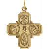 14K Yellow 25x24 mm Four-Way Cross Medal-Siddiqui Jewelers