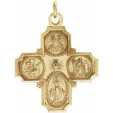 14K Yellow 30x29 mm Four-Way Cross Medal-Siddiqui Jewelers