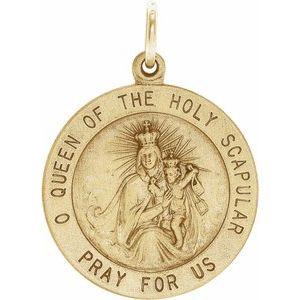 14K Yellow 22 mm Round Scapular Medal - Siddiqui Jewelers