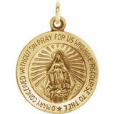 14K Yellow 15 mm Miraculous Medal - Siddiqui Jewelers