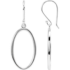Sterling Silver Oval Dangle Earrings - Siddiqui Jewelers