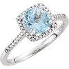 Sterling Silver Sky Blue Topaz & .01 CTW Diamond Ring Size 5 - Siddiqui Jewelers