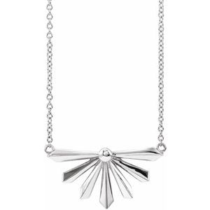 14K White Starburst 18" Necklace - Siddiqui Jewelers