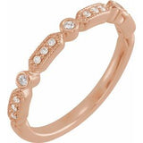 14K Rose 1/8 CTW Diamond Anniversary Band - Siddiqui Jewelers