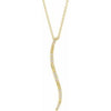 14K Yellow .07 CTW Diamond Freeform Vertical Bar 16-18" Necklace - Siddiqui Jewelers