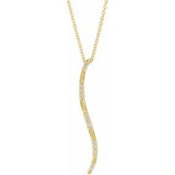 14K Yellow .07 CTW Diamond Freeform Vertical Bar 16-18" Necklace - Siddiqui Jewelers