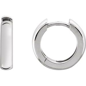Sterling Silver 14 mm Hinged Earrings - Siddiqui Jewelers