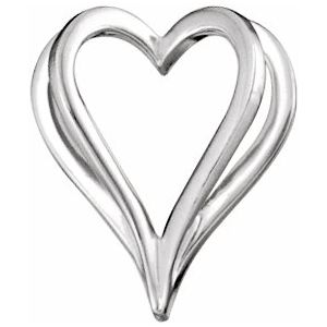 14K White Shadow Heart Slide Pendant - Siddiqui Jewelers