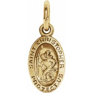14K Yellow 9x6 mm Oval St. Christopher Medal-Siddiqui Jewelers