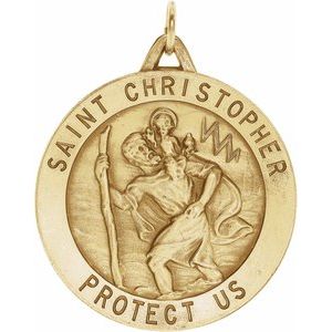 14K Yellow 29 mm St. Christopher Medal-Siddiqui Jewelers