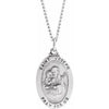 Sterling Silver 23.5x16 mm St. Joseph Oval Necklace - Siddiqui Jewelers