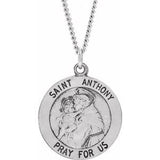 Sterling Silver 18 mm St. Anthony Medal - Siddiqui Jewelers