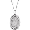 Sterling Silver 19x13.5 mm St. Joseph Oval Necklace - Siddiqui Jewelers