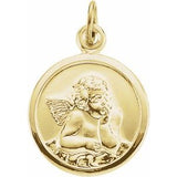 14K Yellow 14.25 mm Guardian Angel Medal - Siddiqui Jewelers