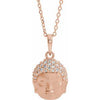 14K Rose 1/8 CTW Diamond Buddha 16-18" Necklace - Siddiqui Jewelers