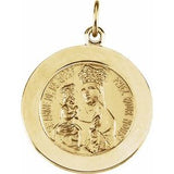 14K Yellow 18 mm Round St. Anne de Beau Pre Medal - Siddiqui Jewelers