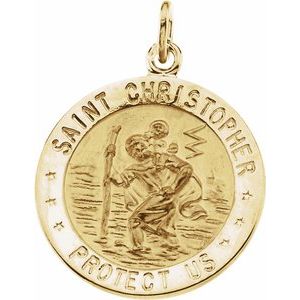 14K Yellow 20 mm St. Christopher Medal-Siddiqui Jewelers