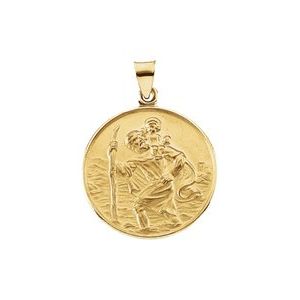18K Yellow 13 mm St. Christopher Medal - Siddiqui Jewelers