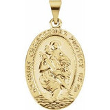 14K Yellow 25x17.5 mm St. Christopher Medal - Siddiqui Jewelers