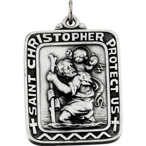 Pendant 31.5x26 mm St. Christopher Medal - Siddiqui Jewelers