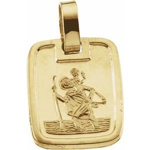 14K Yellow 13.1x11.2 mm St. Christopher Medal - Siddiqui Jewelers