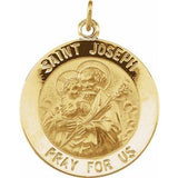 14K Yellow 22 mm Round St. Joseph Medal - Siddiqui Jewelers