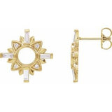 14K Yellow 1/2 CTW Diamond Celestial-Inspired Drop Earrings - Siddiqui Jewelers