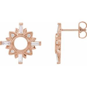 14K Rose 1/2 CTW Diamond Celestial-Inspired Drop Earrings - Siddiqui Jewelers
