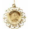 14K Yellow 18 mm Round St. Lucy Medal - Siddiqui Jewelers