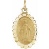 14K Yellow 17x11 mm Oval Miraculous Medal - Siddiqui Jewelers