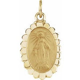 14K Yellow 17x11 mm Oval Miraculous Medal - Siddiqui Jewelers