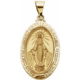 14K Yellow 23x16 mm Oval Hollow Miraculous Medal - Siddiqui Jewelers