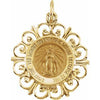 14K Yellow 18 mm Round Miraculous Medal - Siddiqui Jewelers