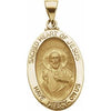 14K Yellow 23.25x16 mm Oval Hollow Sacred Heart of Jesus Medal - Siddiqui Jewelers