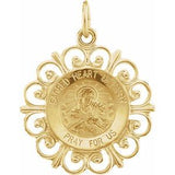 14K Yellow 18 mm Sacred Heart of Mary Medal - Siddiqui Jewelers