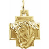 14K Yellow 18x16 mm Face of Jesus Pendant - Siddiqui Jewelers