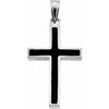 Sterling Silver & Black Epoxy 20x13 mm Cross Pendant - Siddiqui Jewelers