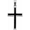 14K White & Black Epoxy 30x20 mm Cross Pendant - Siddiqui Jewelers