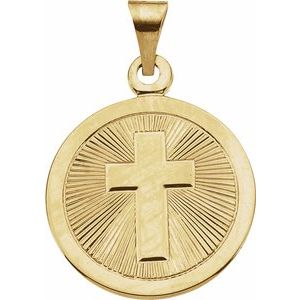 14K Yellow 19 mm Confirmation Medal - Siddiqui Jewelers