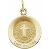 14K Yellow 12 mm Confirmation Medal with Cross - Siddiqui Jewelers