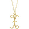 14K Yellow Gold-Plated Sterling Silver Script Initial X 16-18" Necklace - Siddiqui Jewelers