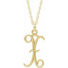 14K Yellow Script Initial X 16-18" Necklace - Siddiqui Jewelers