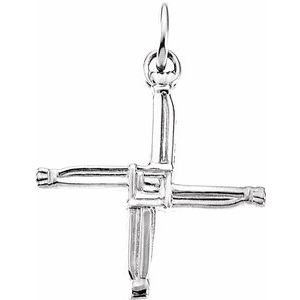14KW 20x20 mm St. Bridget's Cross Pendant-Siddiqui Jewelers